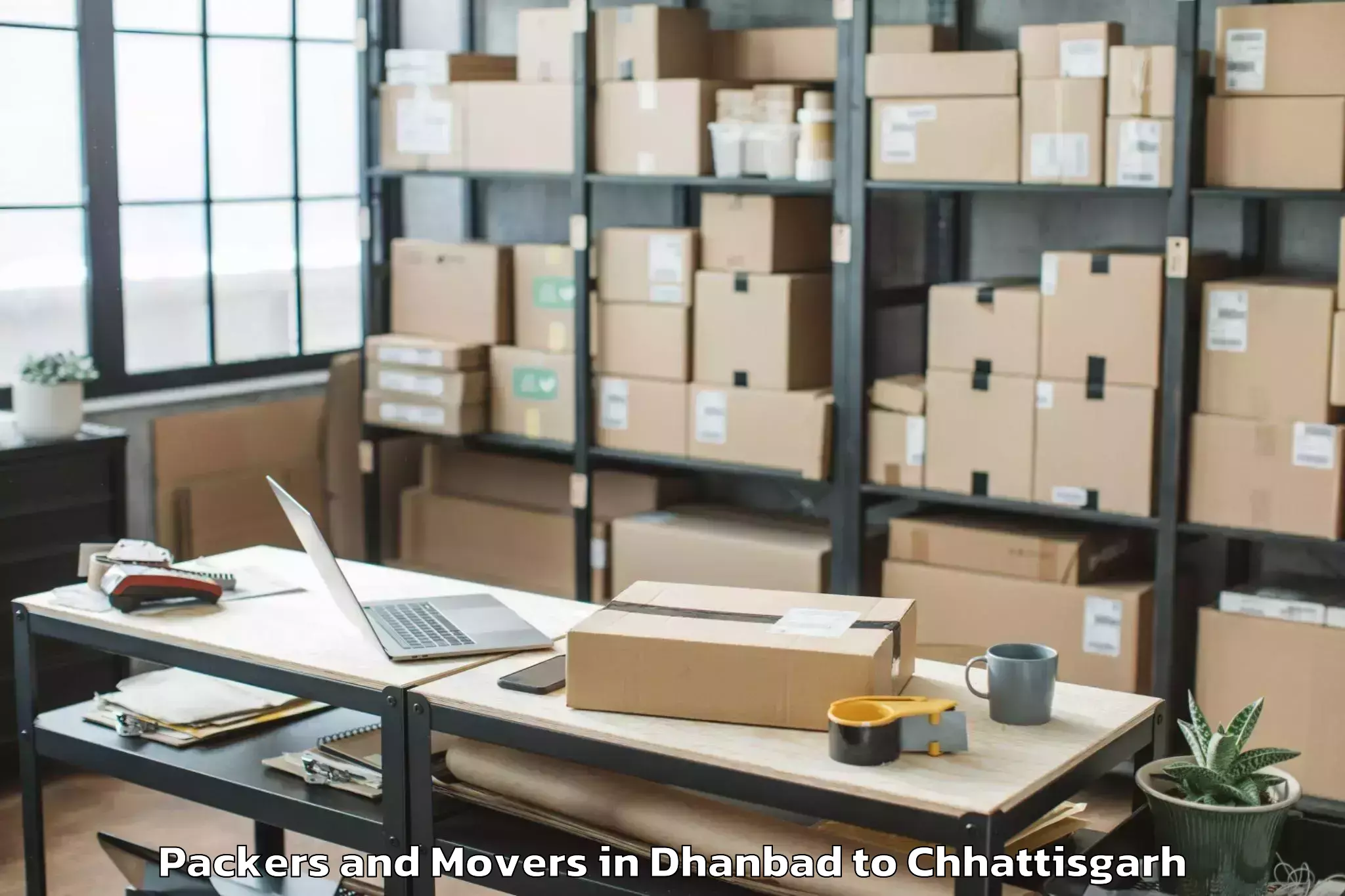 Comprehensive Dhanbad to Chhattisgarh Kamdhenu Vishwavi Packers And Movers